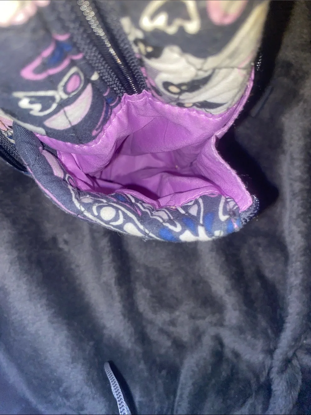 Vera Bradley Quilted Mini Backpack in Navy, Purple & Pink Pattern